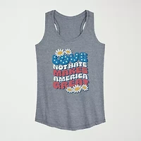 Love Not Hate Makes America Great Womens Crew Neck Sleeveless Tank Top