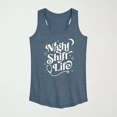 Night Shift Life Womens Scoop Neck Sleeveless Tank Top