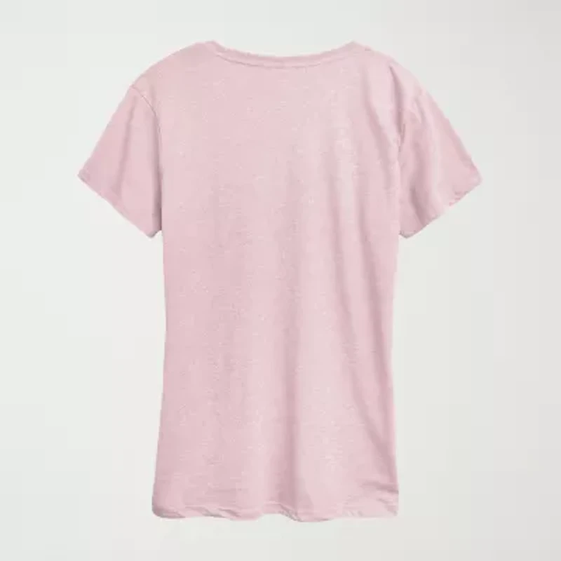 Womens Crew Neck Short Sleeve Classic Fit Minnie Mouse Graphic T-Shirt