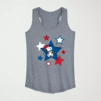 Snoopy Baseball Stars Womens Scoop Neck Sleeveless Tank Top