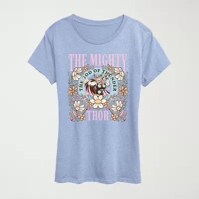Thor Feminine Womens Crew Neck Short Sleeve Classic Fit Graphic T-Shirt