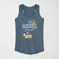 Rebel Princess Faux Patches Womens Scoop Neck Sleeveless Star Wars Tank Top