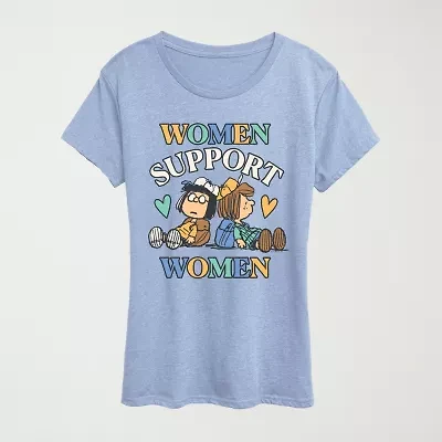 Womens Crew Neck Short Sleeve Classic Fit Peanuts Graphic T-Shirt