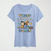 Womens Crew Neck Short Sleeve Classic Fit Peanuts Graphic T-Shirt