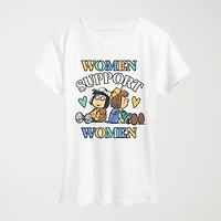 Womens Crew Neck Short Sleeve Classic Fit Peanuts Graphic T-Shirt