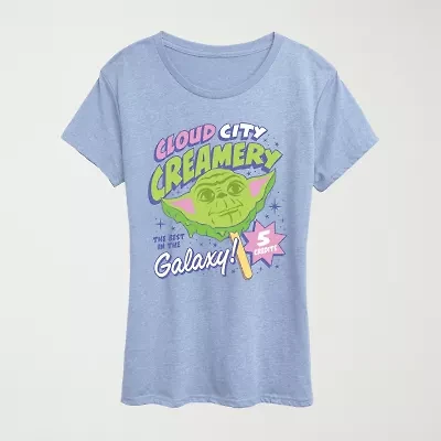 Cloud City Creamery Womens Crew Neck Short Sleeve Classic Fit Star Wars Graphic T-Shirt