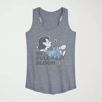 Full Bloom Lucy Womens Scoop Neck Sleeveless Peanuts Tank Top