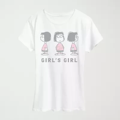 Marcie Girls Girl Womens Crew Neck Short Sleeve Classic Fit Peanuts Graphic T-Shirt