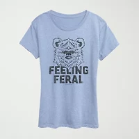 Feeling Feral Ewok Womens Crew Neck Short Sleeve Classic Fit Star Wars Graphic T-Shirt