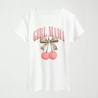 Girl Mama Cherries Womens Crew Neck Short Sleeve Classic Fit Graphic T-Shirt