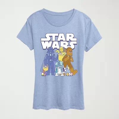 Easter Logo Womens Crew Neck Short Sleeve Classic Fit Star Wars Graphic T-Shirt