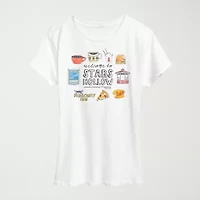 Stars Hollow Grid Womens Crew Neck Short Sleeve Classic Fit Graphic T-Shirt