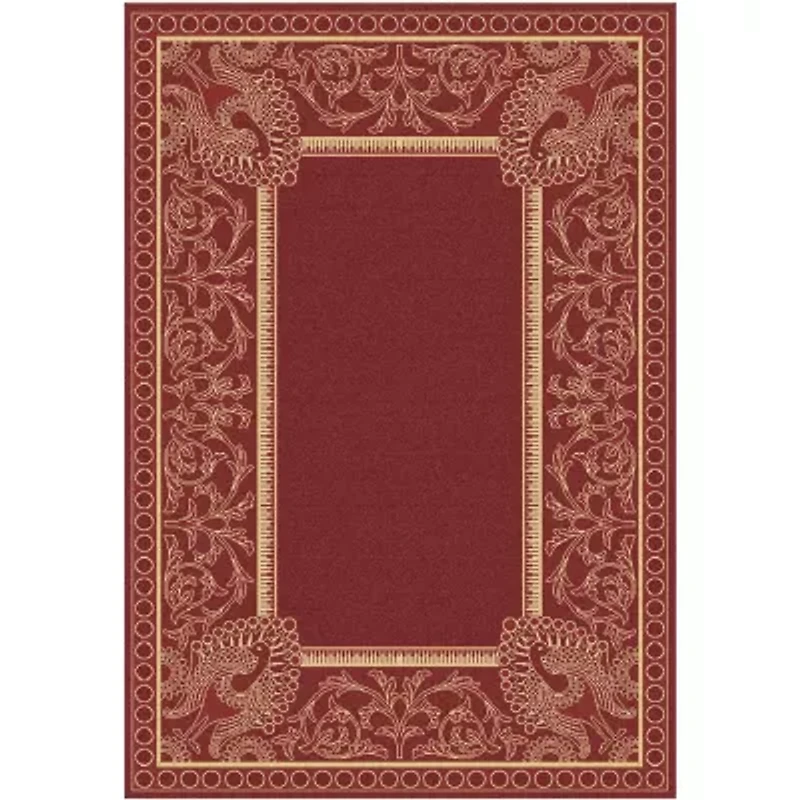  Courtyard Peacock Indoor/Outdoor Square Rug -  7'10"X7'10"