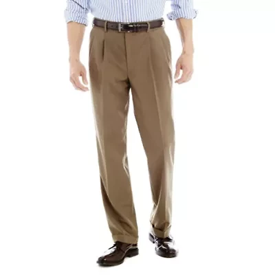 Stafford® Travel Sharkskin Pleated Dress Pants - Classic