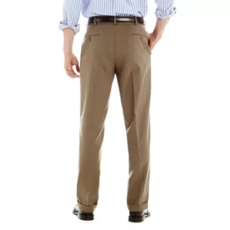 Stafford® Travel Sharkskin Pleated Dress Pants - Classic