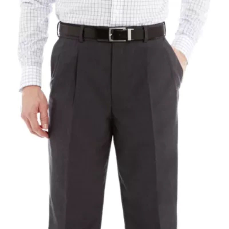 Stafford® Travel Sharkskin Pleated Dress Pants - Classic