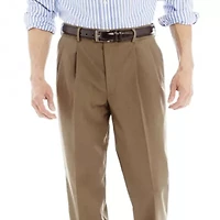 Stafford® Travel Sharkskin Pleated Dress Pants - Classic
