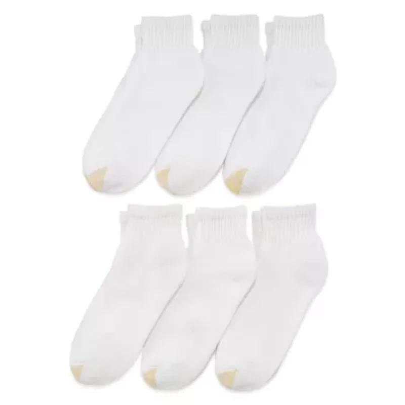 Gold Toe Athletic Sport Mens Breathable Multi-Pack 6 Pair Quarter Ankle Socks