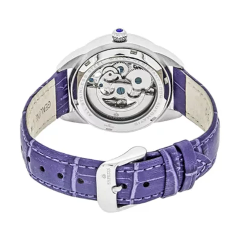 Empress Unisex Adult Purple Leather Strap Watch Empem1105