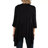 24/7 Comfort Apparel Elbow Length Sleeve Open Cardigan
