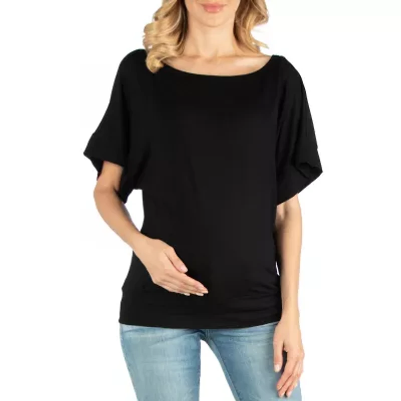 24/7 Comfort Apparel Loose Fit Dolman Top with Wide Sleeves