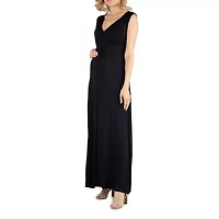 24/7 Comfort Apparel V Neck Sleeveless Maxi Dress with Belt