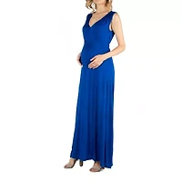 24/7 Comfort Apparel V Neck Sleeveless Maxi Dress with Belt