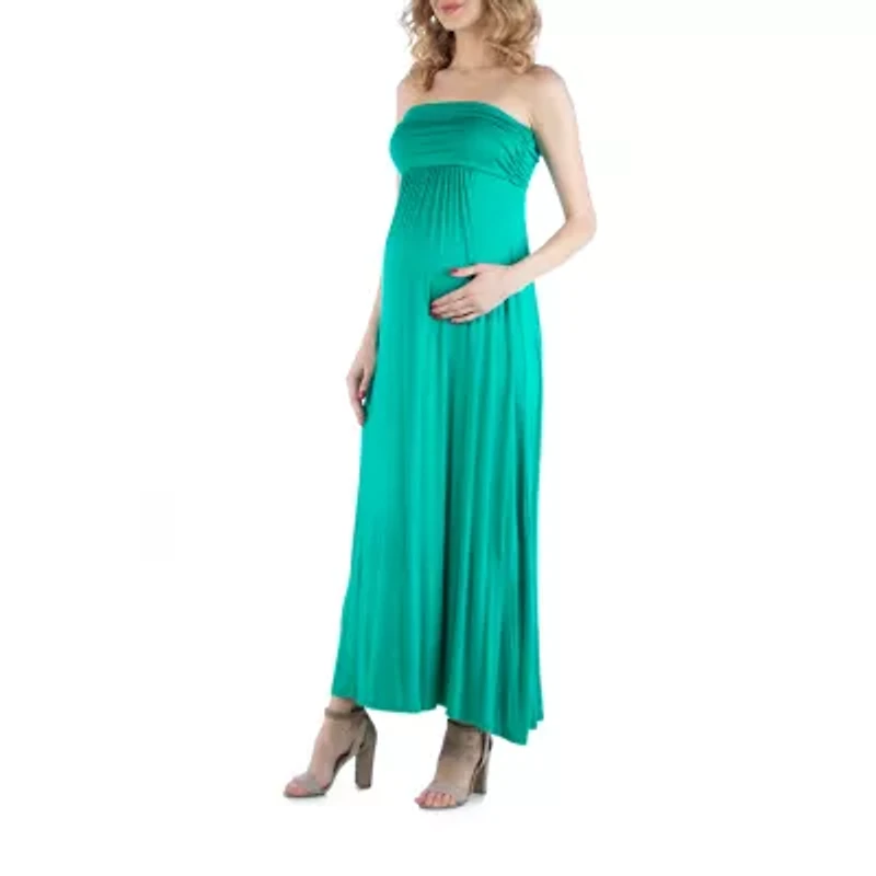 24/7 Comfort Apparel Sleeveless Empire Waist Maxi Dress