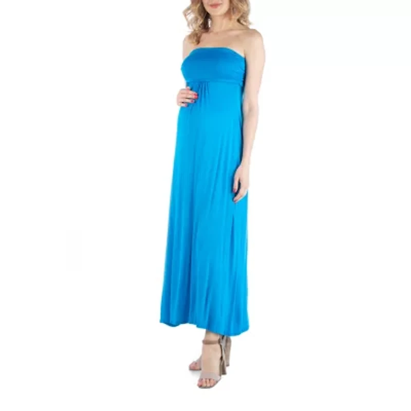 24/7 Comfort Apparel Sleeveless Empire Waist Maxi Dress