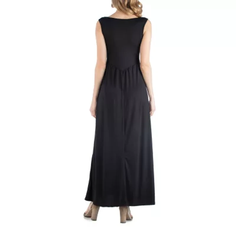 24/7 Comfort Apparel Maxi Sleeveless Dress with Pockets