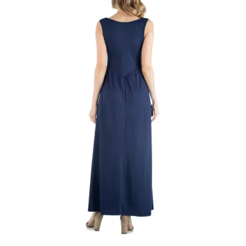 24/7 Comfort Apparel Maxi Sleeveless Dress with Pockets