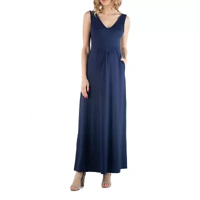 24/7 Comfort Apparel Maxi Sleeveless Dress with Pockets