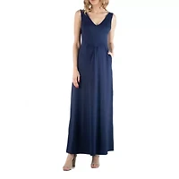 24/7 Comfort Apparel Maxi Sleeveless Dress with Pockets