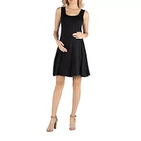 24/7 Comfort Apparel A Line Slim Fit and Flare Dress
