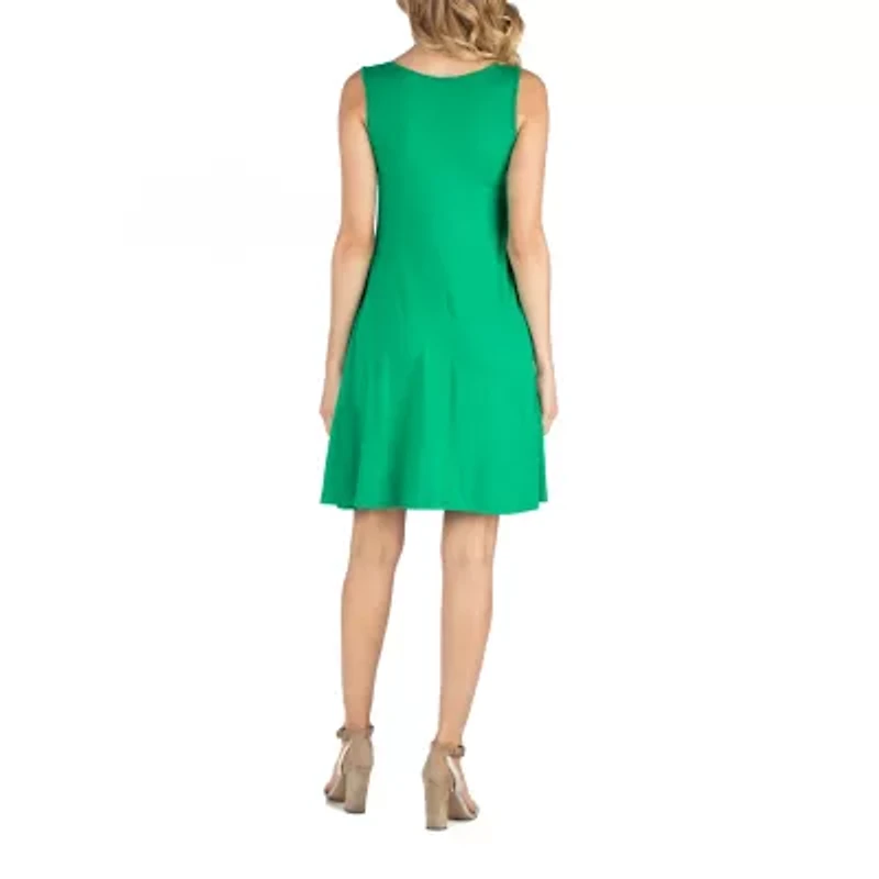 24/7 Comfort Apparel A Line Slim Fit and Flare Dress