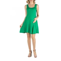 24/7 Comfort Apparel A Line Slim Fit and Flare Dress