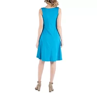 24/7 Comfort Apparel A Line Slim Fit and Flare Dress