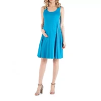 24/7 Comfort Apparel A Line Slim Fit and Flare Dress