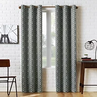 Sun Zero Kenwood Chevron Grommet Top Energy Saving Blackout Single Curtain Panel
