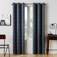 Sun Zero Kenwood Chevron Grommet Top Energy Saving Blackout Single Curtain Panel