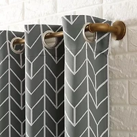 Sun Zero Kenwood Chevron Grommet Top Energy Saving Blackout Single Curtain Panel