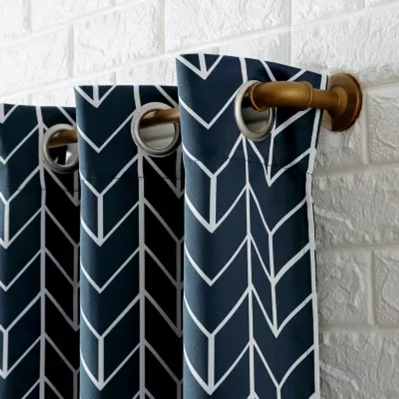 Sun Zero Kenwood Chevron Grommet Top Energy Saving Blackout Single Curtain Panel