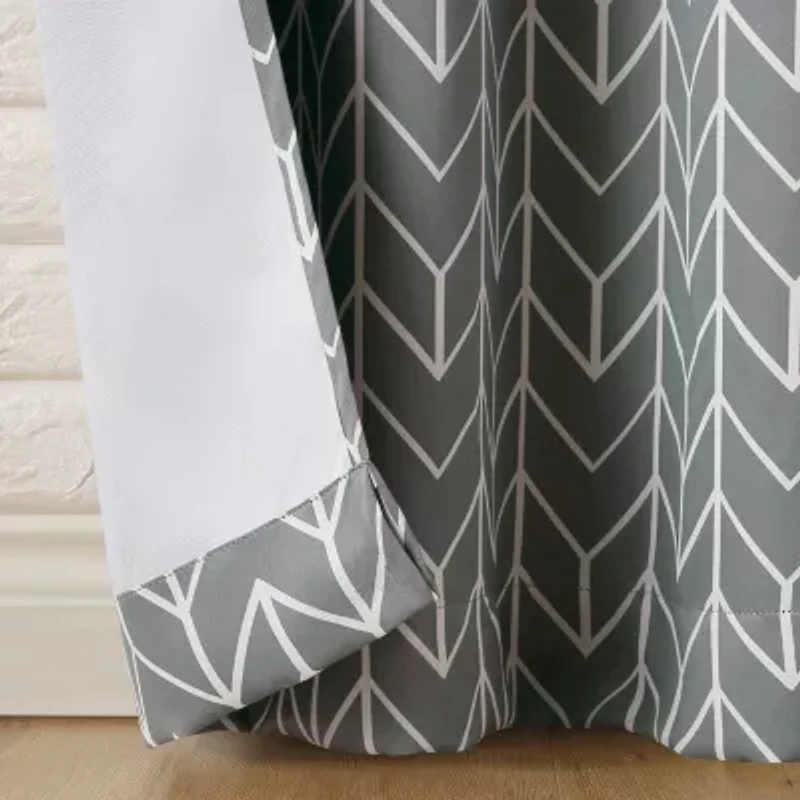 Sun Zero Kenwood Chevron Grommet Top Energy Saving Blackout Single Curtain Panel