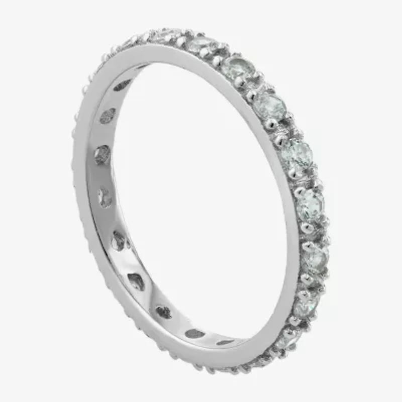 Womens 21.5MM Cubic Zirconia Sterling Silver Band