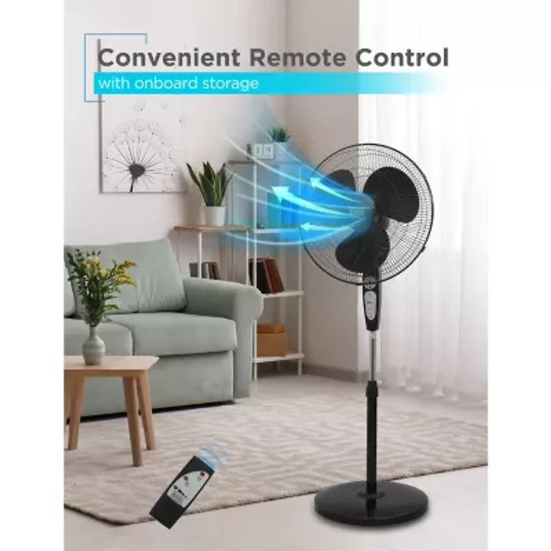 Black+Decker BFSR18B 18 Inches Stand Fan With Remote Black