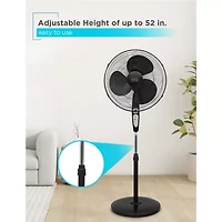 Black+Decker BFSR18B 18 Inches Stand Fan With Remote Black