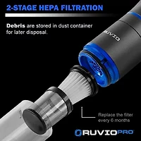 Ruvio Pro Cordless Rechargeable Hand Vacuum 17” Portable Vacuum Cleaner for Home and Car Use