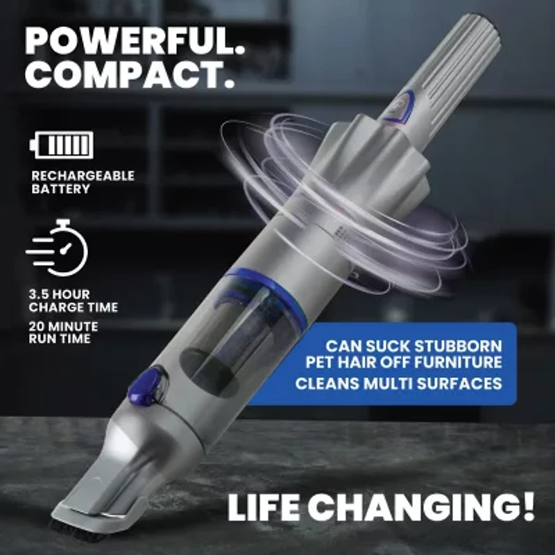 Ruvio Pro Cordless Rechargeable Hand Vacuum 17” Portable Vacuum Cleaner for Home and Car Use