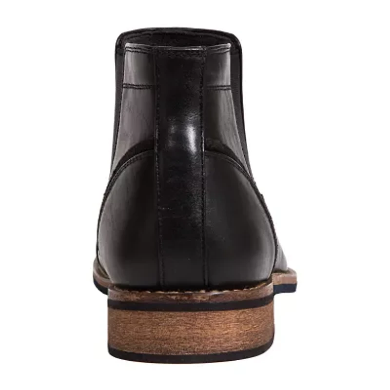 Deer Stags Mens Argos Stacked Heel Chelsea Boots Wide Width