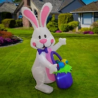 National Tree Co. Waving Easter Bunny Lighted Outdoor Inflatable Decor